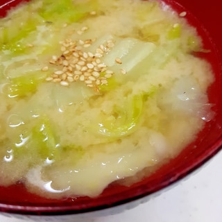 サバ缶の缶汁で(^^)ヘルシー白菜＋ゴマ味噌汁♪